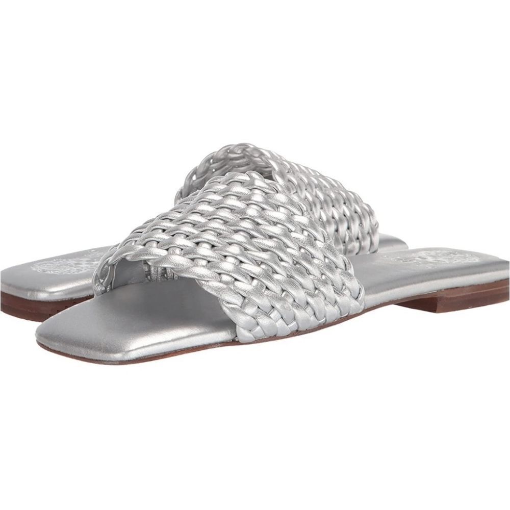 Vince Camuto Arissa Woven Flat Sandal in Pewter. SZ 6.5M - Picture 7 of 10